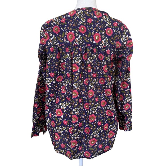 Mille Resort & Travel Floral Cotton Blouse‎ XXS Boho Peasant Top India Vintage - Picture 2 of 6